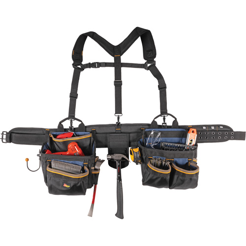 Ceinture &agrave; outils de luxe, Polyester, Noir - Kuny's AP-6714