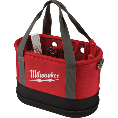 Aerial Utility Oval Bag, Ballistic Nylon, 14 Pockets, Black/Red - Milwaukee 48-22-8276
