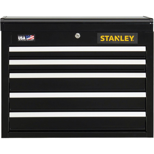 300 Series Tool Chest, 26" W, 5 Drawers, Black - Stanley Tools STST22657BK
