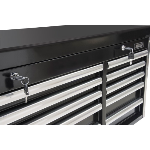 Industrial Tool Chest, 41" W, 10 Drawers, Black - Aurora Tools 