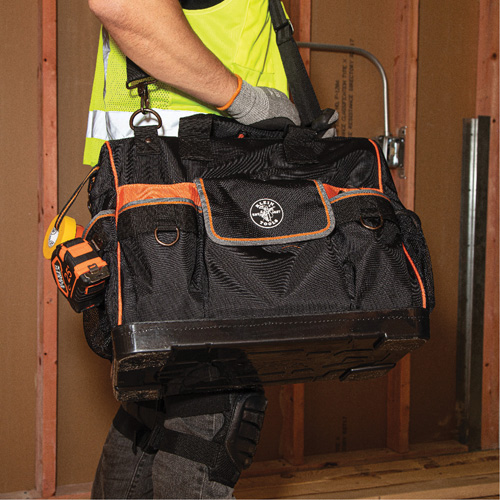 Tradesman Pro Wide-Open Tool Bag, Ballistic Nylon, 42 Pockets, Black - Klein Tools 55469