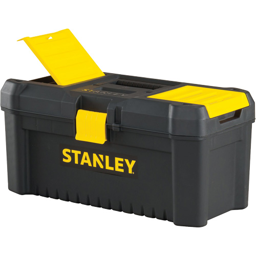 Coffre &agrave; outils avec plateau Essential, 16" la x 8" p x 7-3/10" h, Noir/Jaune - Stanley Tools STST16331