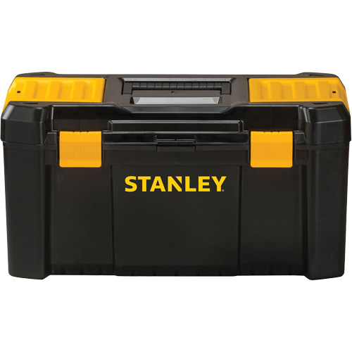 Essential&reg; Tool Box with Tray, 19" W x 9-7/8" D x 9-3/4" H, Black/Yellow - Stanley Tools STST19331