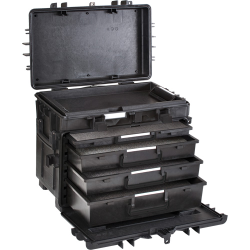 Mobile Tool Chest With Drawers, 6 Drawers, 22-4/5" W x 15" D x 18" H, Black - Gray Tools 941010