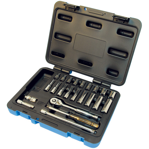 Jeu de douilles & cl&eacute;s &agrave; douilles SAE &agrave; 6 pans SW1424-6, 24 Mcx, Prise de 1/4", Profond - JET 600115