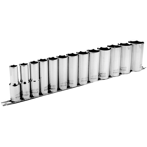 Jeu de douilles SAE &agrave; 6 pans SS1213D-6, 13 Mcx, Prise de 1/2", Profond - JET 601313