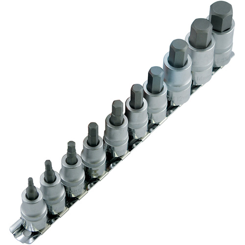HSW3812-10M Metric Bit Socket Set, Hex, 1/2"/3/8" Drive, 10 Pcs - JET 601803
