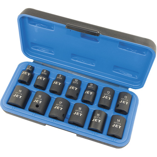 Metric Impact Socket Set, 13 Pcs, 3/8" Drive Size - JET 610217