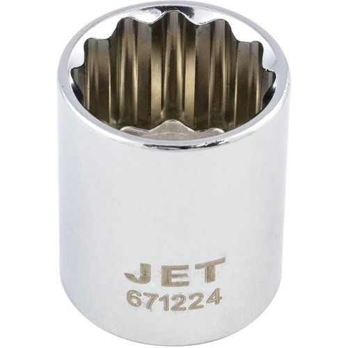 Chrome Socket, 3/4", 3/8" Drive, 6 Points, Deep - JET 671224