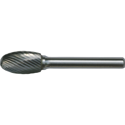 CLEVELAND Solid Carbide Burrs - Oval Shape, SE-51, 1/4" Dia., 1/8" Shank, 3/8" Depth of Cut - Walter Surface Technologies C17702