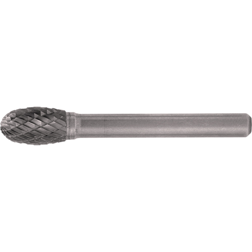 CLEVELAND Solid Carbide Burrs - Oval Shape, SE-3, 3/8" Dia., 1/4" Shank, 5/8" Depth of Cut - Walter Surface Technologies C17559