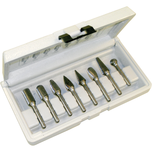 CLEVELAND Right Hand Spiral Burr Sets, 8 Pieces - Walter Surface Technologies C17762