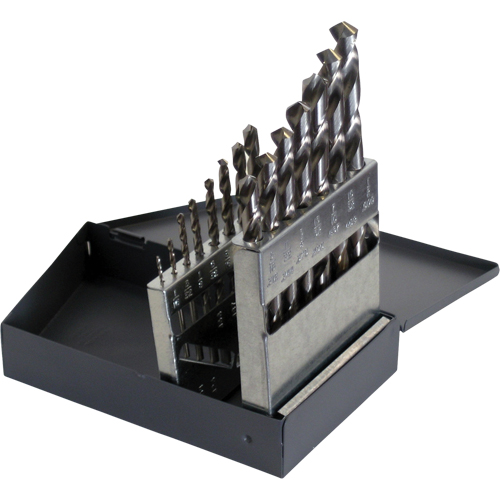 CLE-LINE Drill Sets, 15 Pieces, High Speed Steel - Walter Surface Technologies C21108