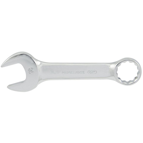 Fully Polished Stubby Combination Wrench, 12 Point, 12 mm, Chrome Finish - JET 700757