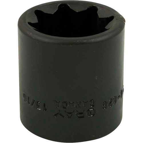 Double Square Socket, Impact, 13/16", 1/2" Drive, 8 Points - Gray Tools P4-826