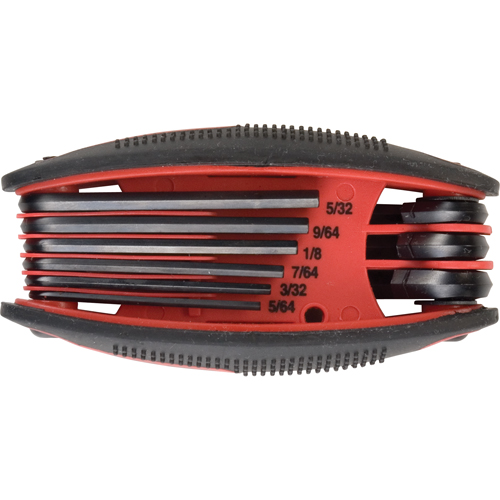 Folding Hex Key Set, 9 Pcs., Imperial - Aurora Tools 