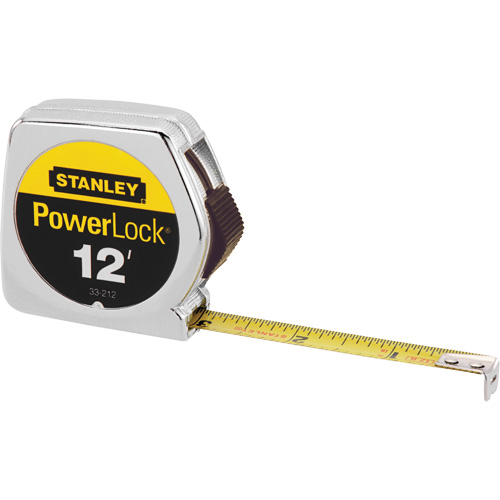 PowerLock&reg; Tape Measure, 1/2" x 12', Imperial Graduations - Stanley Tools 33-212