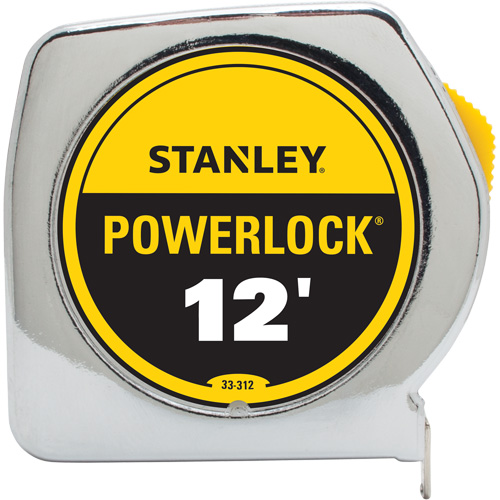 PowerLock&reg; Tape Measure, 3/4" x 12', Imperial Graduations - Stanley Tools 33-312