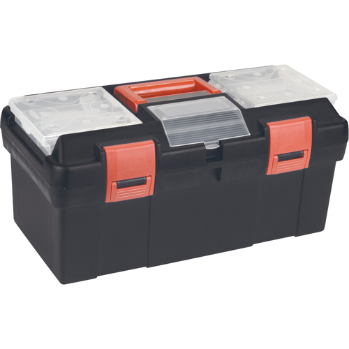 Plastic Tool Box, 17-1/2" W x 9-1/2" D x 8" H, Black - Aurora Tools 