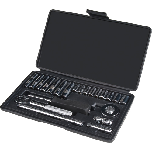 Socket Set, 22 Pcs, 1/4" Drive Size, Deep - Aurora Tools 