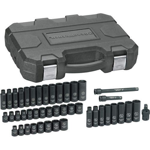 SAE/Metric Socket Set, 44 Pcs, Impact, 3/8" Drive Size, Deep - Gearwrench 84916N