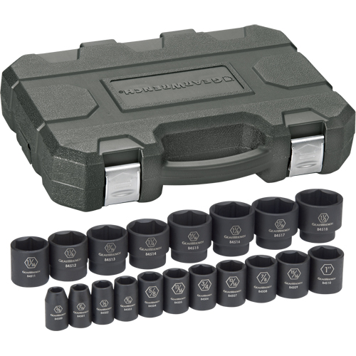 Socket Set, 19 Pcs, Impact, 1/2" Drive Size - Gearwrench 84932N