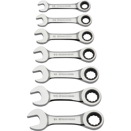 Jeu de cl&eacute;s &agrave; cliquet courtes, Combinaison, 7 morceaux, Imp&eacute;rial - Gearwrench 9507D