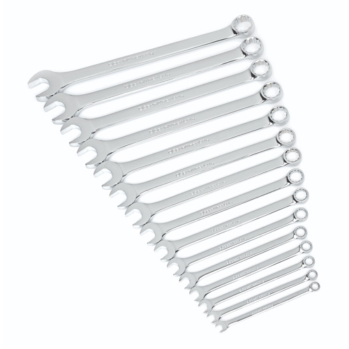 12-Point Long Pattern Wrench Set, Combination, 15 Pieces, Imperial - Gearwrench 81901