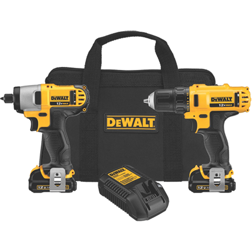 Max* Drill/Driver & Impact Driver Kit, Lithium-Ion, 12 V - DEWALT DCK211S2