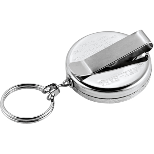 The Original Key Reel, Chrome, 24" Cable, Belt Clip Attachment - Key-Bak 0005-002
