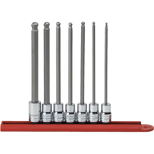 SAE Long Ball End Bit Socket Set, Hex, 3/8" Drive, 7 Pcs - Gearwrench 80574