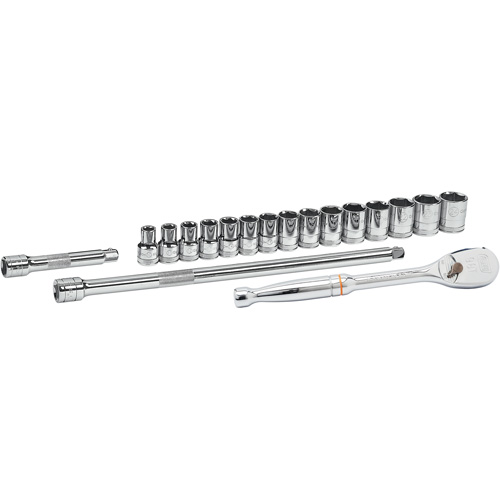 Jeu d'outils pour m&eacute;caniciens m&eacute;triques &agrave; 6 points, 18 Mcx, Prise de 1/2" - Gearwrench 80708