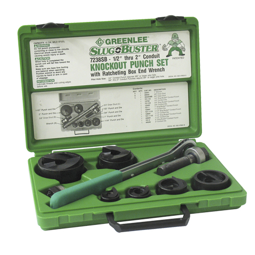 Ensemble de poinçonnage avec cliquet et poinçons SlugBuster - Greenlee 7238SB