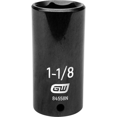 SAE Socket, Impact, 1-1/8", 1/2" Drive, 6 Points, Deep - Gearwrench 84558N