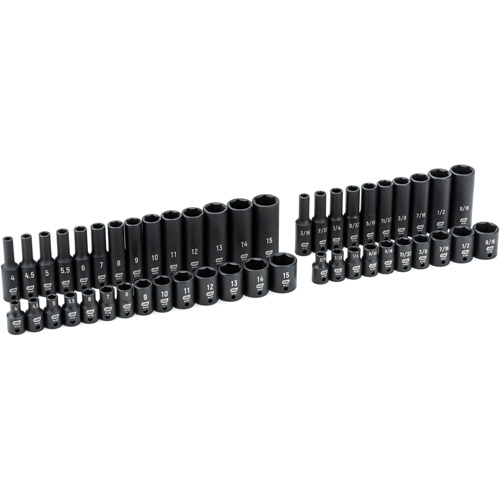 6-Point SAE/Metric Socket Set, 48 Pcs, Impact, 1/4" Drive Size, Deep - Gearwrench 84902