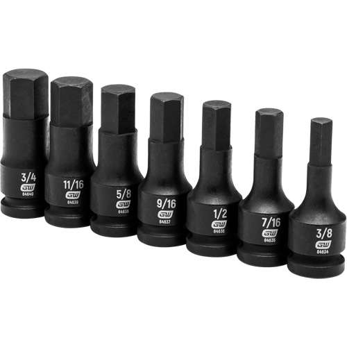 Jeu de douilles &agrave; hexagonales SAE, 7 Mcx, Chocs, Prise de 1/2" - Gearwrench 84941