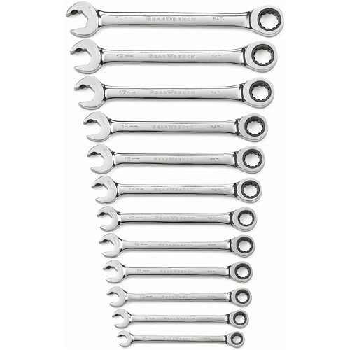 72-Tooth 12-Point Ratcheting Wrench Set, Open-Ended, 12 Pieces, Metric - Gearwrench 85597