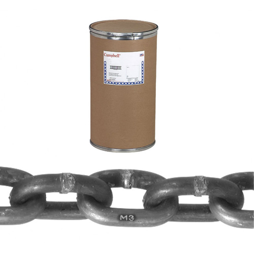 Campbell&reg; Proof Coil Chain, Low Carbon Steel, 7/16" x 300' (91.4 m) L, Grade 30, 3700 lbs. (1.85 tons) Load Capacity - Campbell T0120732