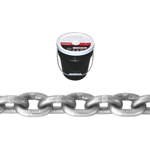 High Test Chain, Carbon Steel, 5/16" x 100' (30.4 m) L, Grade 43, 3900 lbs. (1.95 tons) Load Capacity - Campbell T0181513
