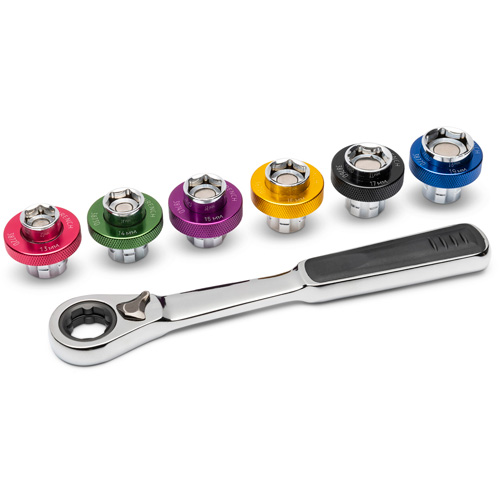 Jeu de douilles m&eacute;triques magn&eacute;tiques &agrave; 6 pans pour bouchon de vidange d'huile, 7 Morceaux, Prise de 3/8" - Gearwrench 3870D