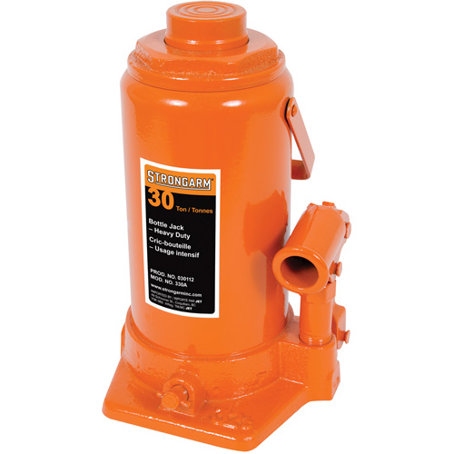 330A Bottle Jack, 30 tons, Manual Hydraulic, 18-3/4" Raised Height - Strongarm 030112