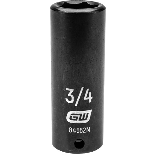 SAE Socket, Impact, 3/4", 1/2" Drive, 6 Points, Deep - Gearwrench 84552N