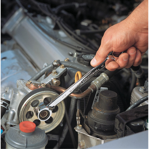 Jeu de cl&eacute;s &agrave; cliquets r&eacute;versibles SAE &agrave; 12 pans et 72 dents avec pochette &agrave; outils enroulable, Combinaison, 7 morceaux, Imp&eacute;rial - Gearwrench 9567RN