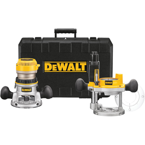 Trousse de toupie &agrave; arbre plongeant avec base fixe EVC - DEWALT DW618PK