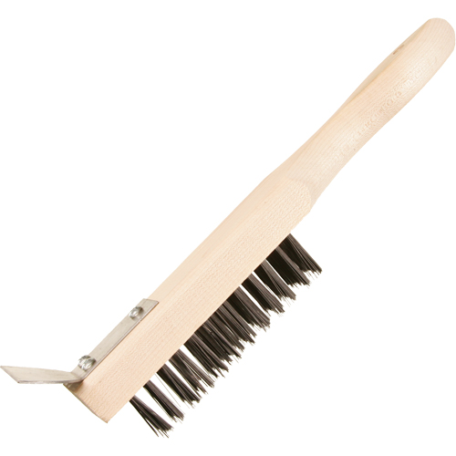 Scratch Brush With Scraper, Steel, 5 x 13 Wire Rows, 11-3/8" Long - Felton Brushes SB702