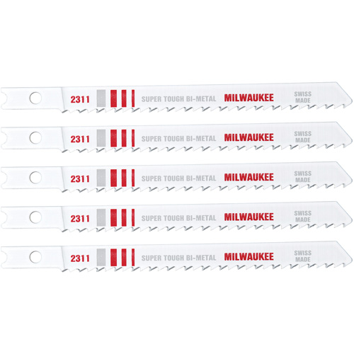 Lames de scie sauteuse, Bim&eacute;tal, Tige en U, 4" lo, 10 dents par pouce - Milwaukee 48-42-2311