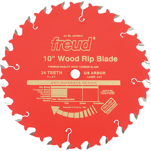 TCS Ripping Industrial Blades, 8", 24 Teeth, Wood Use - Freud LM72R008