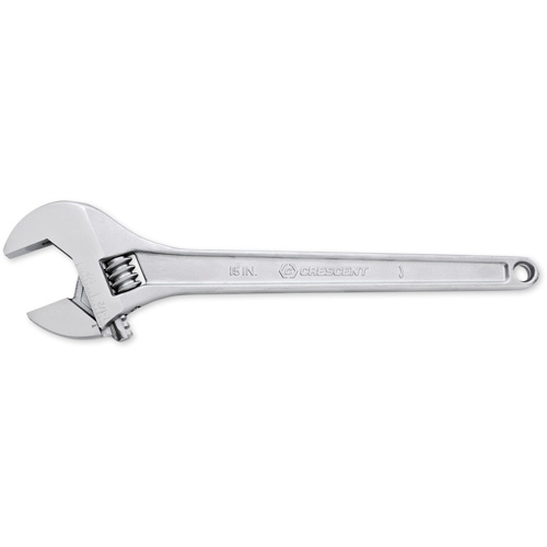 Adjustable Tapered Handle Wrench - Carded, 15" L, 1-11/16"/43 mm Max Width, Chrome/Polished - Crescent AC215VS