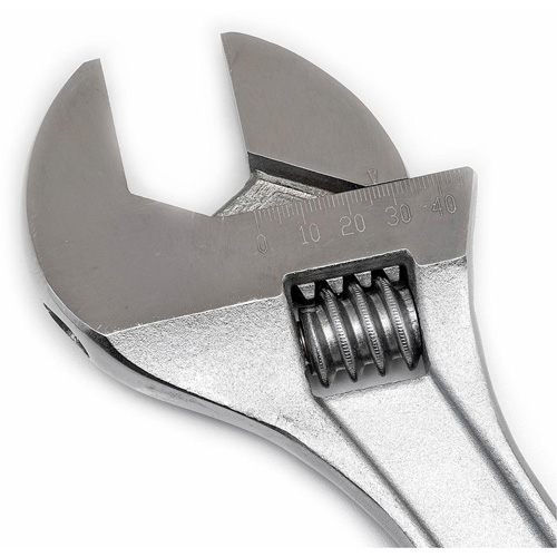 Adjustable Tapered Handle Wrench - Carded, 15" L, 1-11/16"/43 mm Max Width, Chrome/Polished - Crescent AC215VS