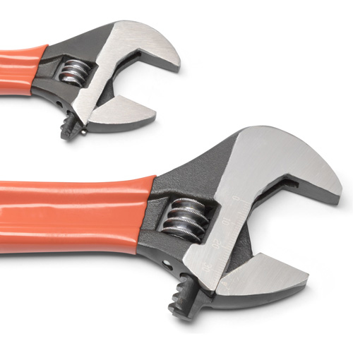 Black Oxide Wrench Set with Cushion Grips, Adjustable, 2 Pieces, Imperial and Metric - Crescent AT2610CVS